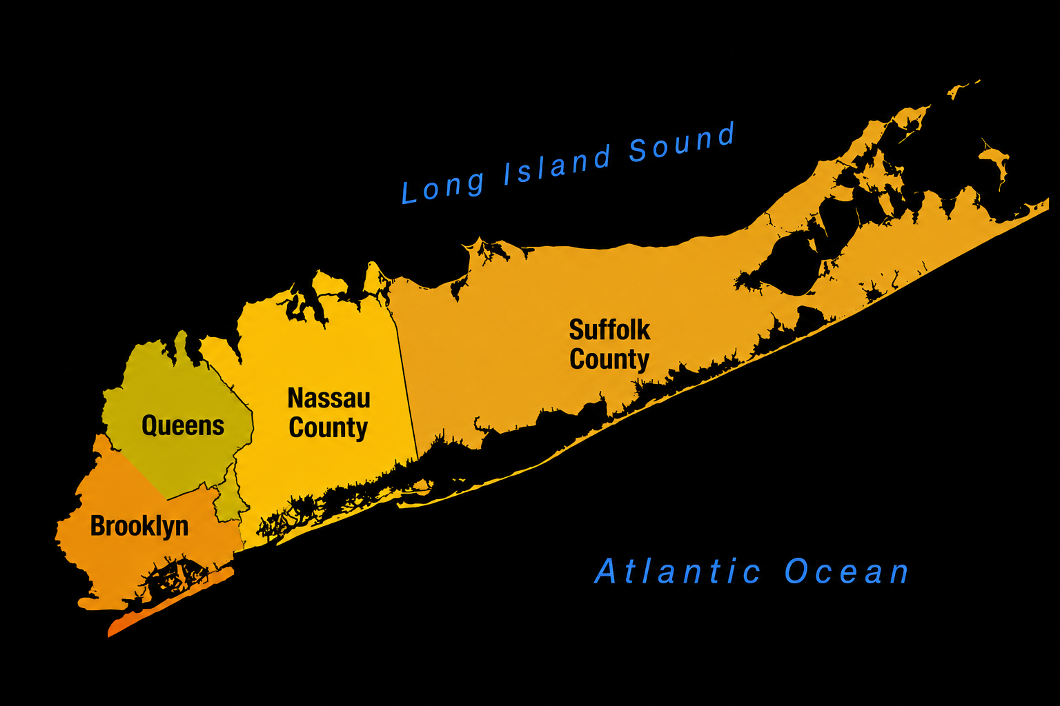 Last Load junk removal and local moving coverage map: Brooklyn, Queens, Nassau County, and Suffolk County